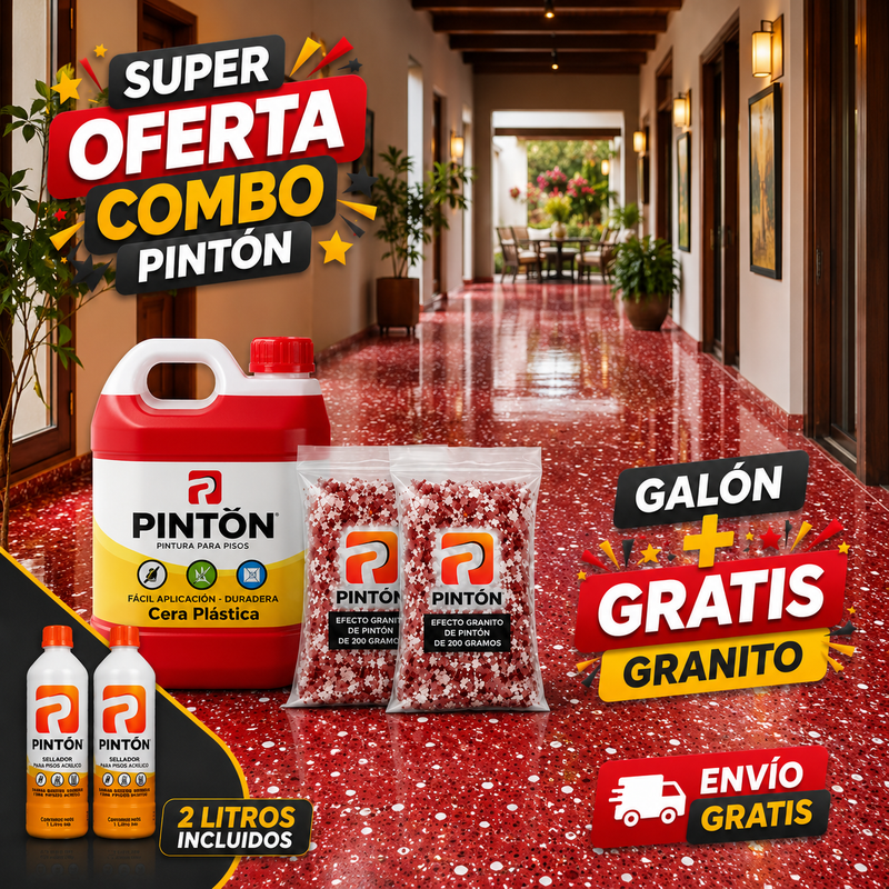 Combo PINTÓN Efecto Granito — Galón + granito gratis + envío gratis